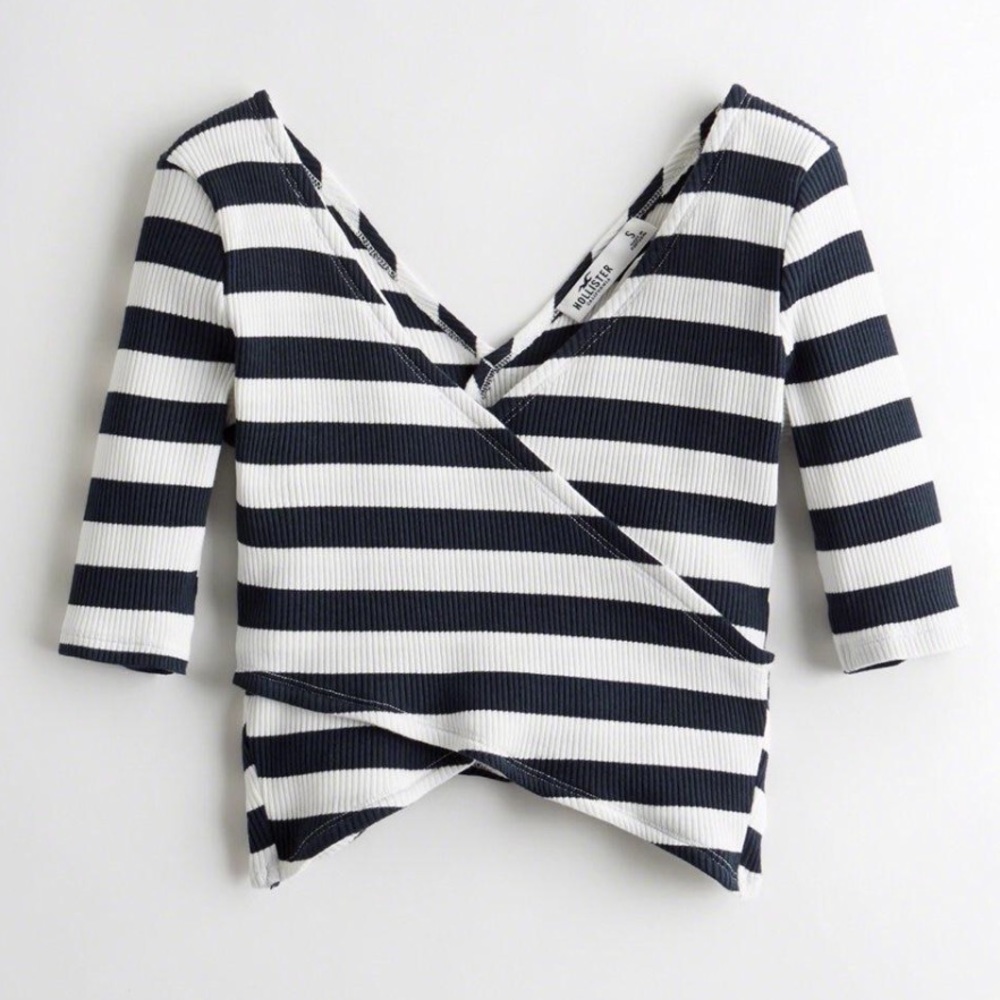 Hollister Striped Wrap Crop Top